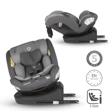 i-Size car seat with Isofix Coccolle Nyota, 360° rotation with one hand, Adjustable headrest, Removable cover, Anti-rebound system, Pozitie somn, 40-150 cm, 0-12 ani, R129 approved, Diamond black