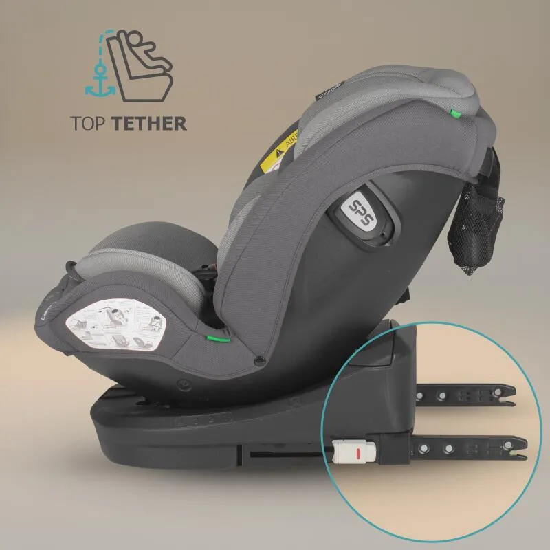 i-Size car seat with Isofix Coccolle Nyota, 360° rotation with one hand, Adjustable headrest, Removable cover, Anti-rebound system, Pozitie somn, 40-150 cm, 0-12 ani, R129 approved, Diamond black