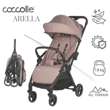 Sport stroller with automatic compact folding Coccolle Arella, Aluminium frame, Detachable wheels, Adjustable backrest, UV protection, Extendable canopy, Ventilatie, Max load 22 kg, Sand Beige