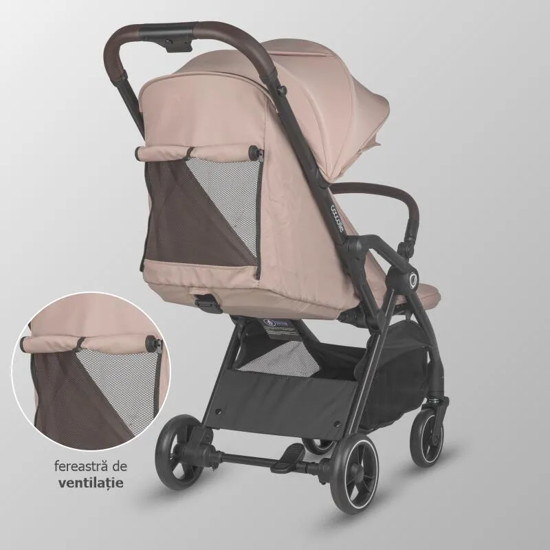 Sport stroller with automatic compact folding Coccolle Arella, Aluminium frame, Detachable wheels, Adjustable backrest, UV protection, Extendable canopy, Ventilatie, Max load 22 kg, Sand Beige