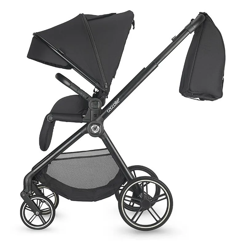 2-in-1 stroller Coccolle Lissia Premium Line, Large wheels, Aluminium frame anodized, XXL canopy, Telescopic handle, Backpack, Rain cover, Footmuff, Antibacterial-treated bassinet, Anthracite