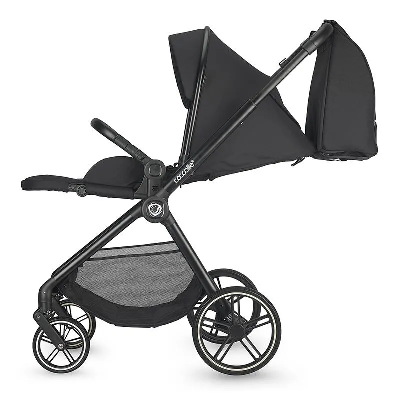 2-in-1 stroller Coccolle Lissia Premium Line, Large wheels, Aluminium frame anodized, XXL canopy, Telescopic handle, Backpack, Rain cover, Footmuff, Antibacterial-treated bassinet, Anthracite