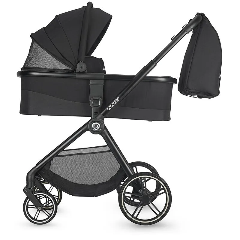 2-in-1 stroller Coccolle Lissia Premium Line, Large wheels, Aluminium frame anodized, XXL canopy, Telescopic handle, Backpack, Rain cover, Footmuff, Antibacterial-treated bassinet, Anthracite
