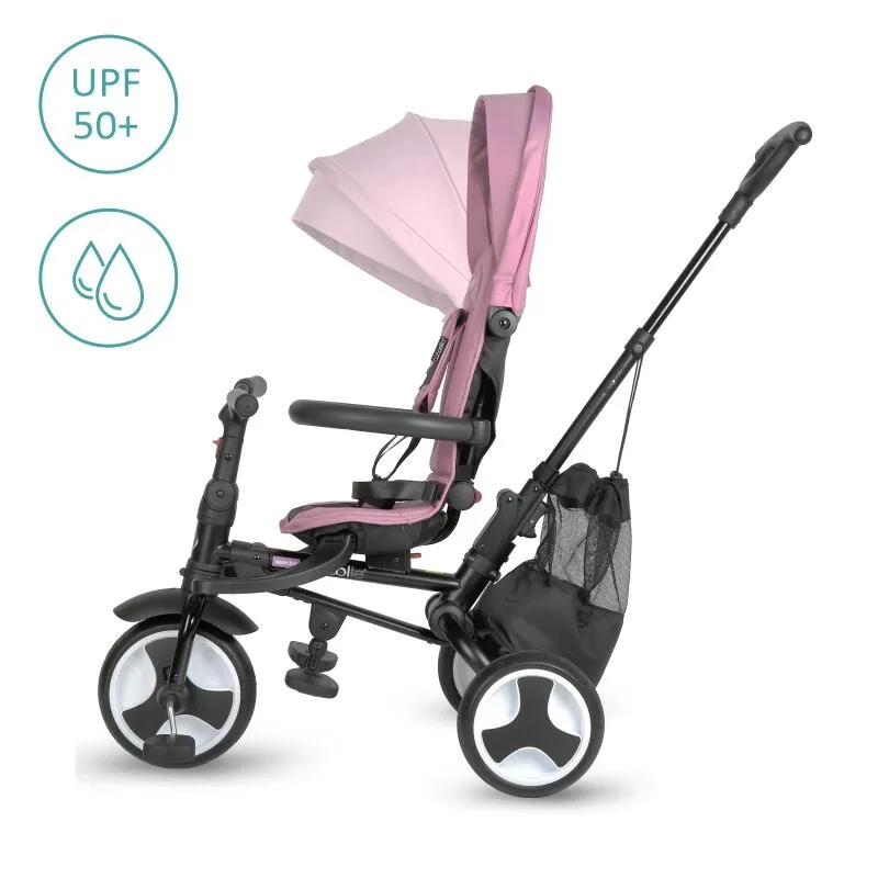 Ultra-foldable tricycle Coccolle Spectra Plus Premium Line, Reversible seat, XXL canopy, Accessory tray, 2 footrest sets, Freewheel system, Rubber wheels EVA, Orchid Violet