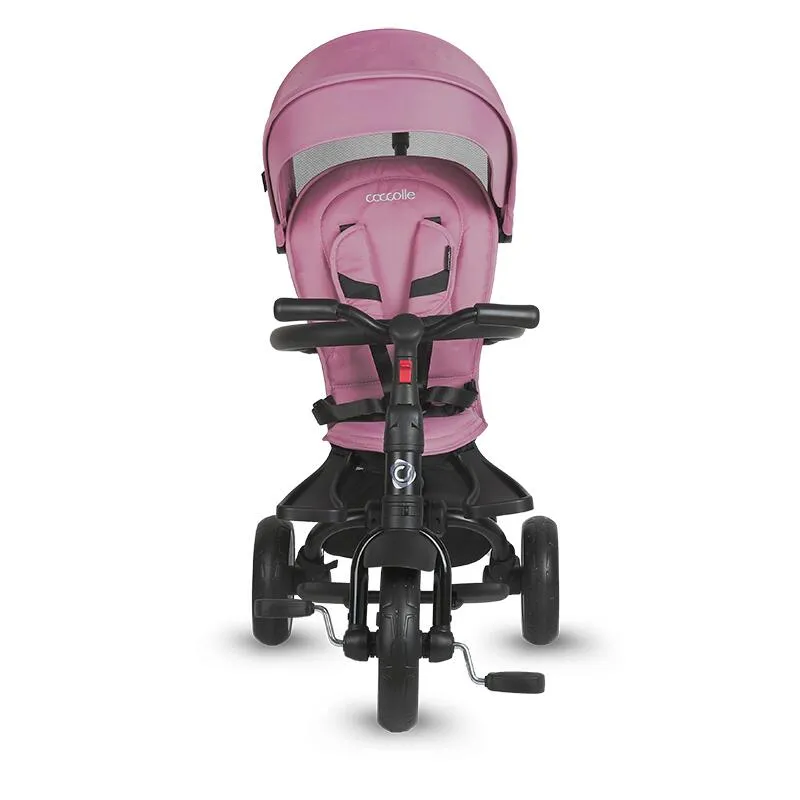 Ultra-foldable tricycle Coccolle Spectra Plus Premium Line, Reversible seat, XXL canopy, Accessory tray, 2 footrest sets, Freewheel system, Rubber wheels EVA, Orchid Violet