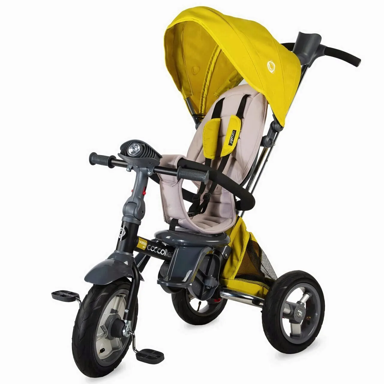 Multifunction 4-in-1 tricycle with reversible seat Coccolle Velo Air Mustard