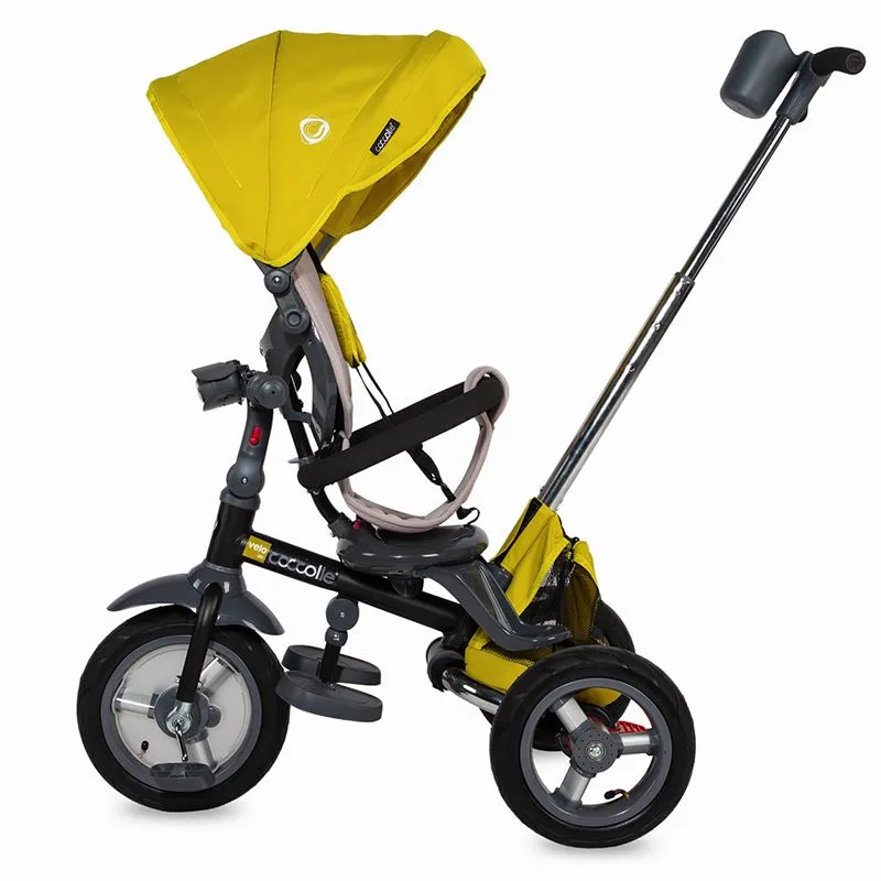 Multifunction 4-in-1 tricycle with reversible seat Coccolle Velo Air Mustard
