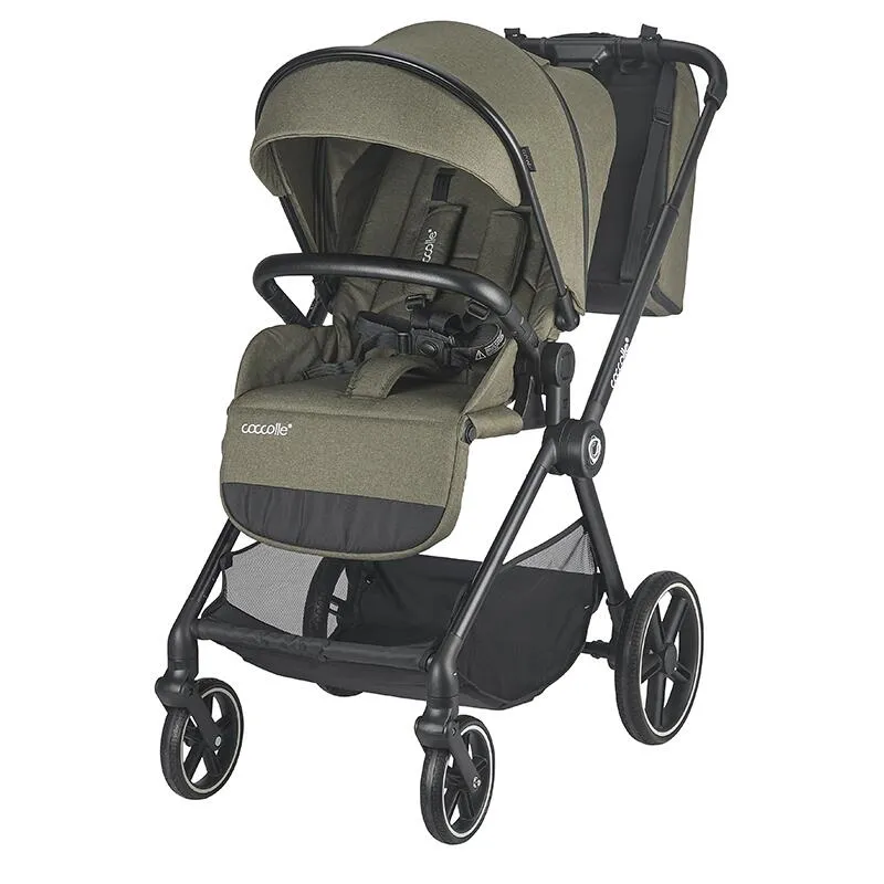Modular 3-in-1 stroller Coccolle Lissia Moss Green with i-Size infant car seat Coccolle Knox Black
