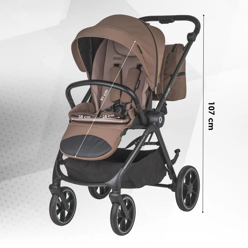 Modular 3-in-1 stroller Coccolle Serry Light Taupe with i-Size infant car seat Coccolle Knox Black