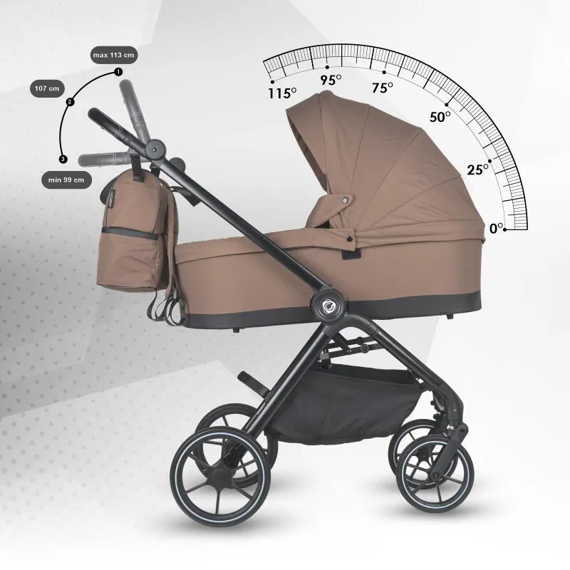 Modular 3-in-1 stroller Coccolle Serry Light Taupe with i-Size infant car seat Coccolle Knox Black