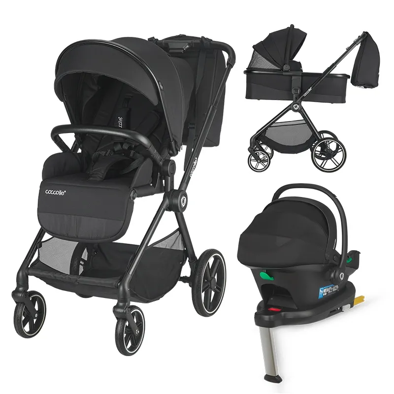 Modular 4-in-1 stroller Coccolle Lissia Anthracite with i-Size infant car seat Coccolle Knox Black and i-Size Isofix base Coccolle Knox
