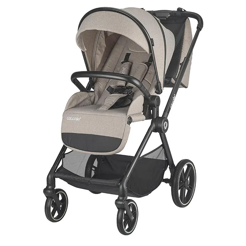 Modular 4-in-1 stroller Coccolle Lissia Butternut Beige with i-Size infant car seat Coccolle Knox Black and i-Size Isofix base Coccolle Knox