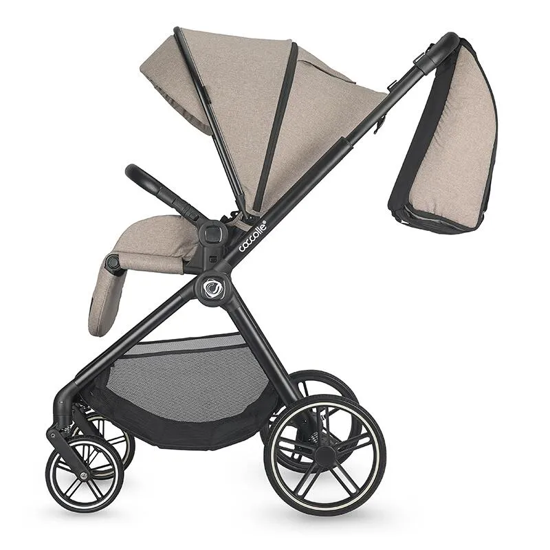 Modular 4-in-1 stroller Coccolle Lissia Butternut Beige with i-Size infant car seat Coccolle Knox Black and i-Size Isofix base Coccolle Knox