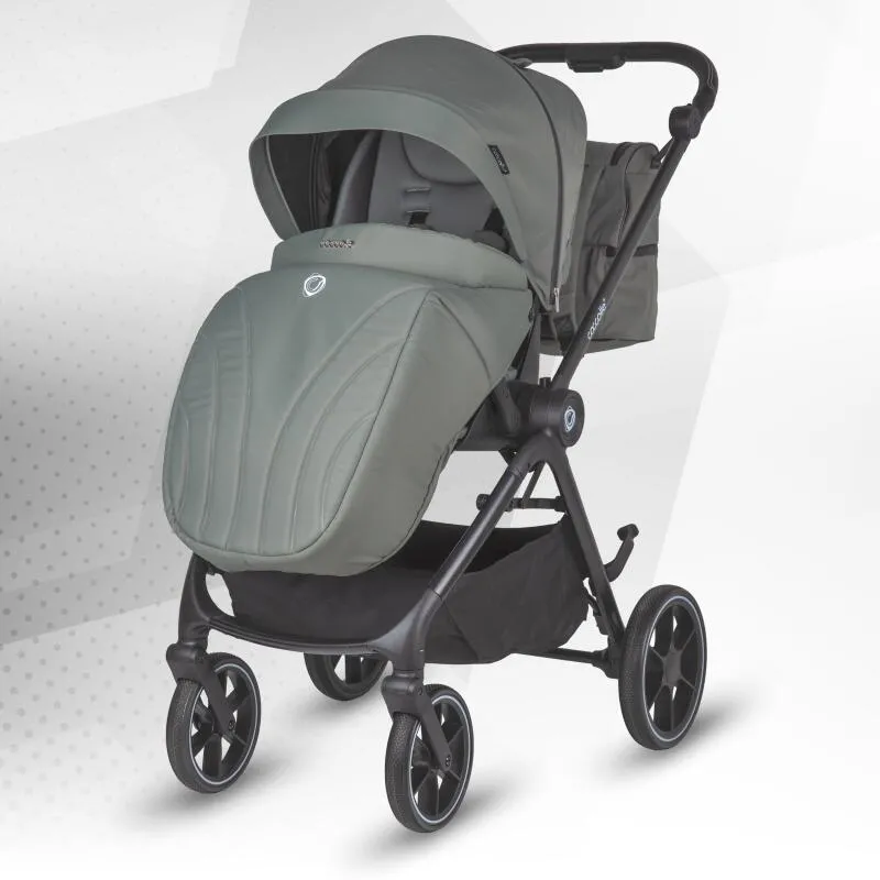 Modular 4-in-1 stroller Coccolle Serry Moss Green with i-Size infant car seat Coccolle Knox Black and i-Size Isofix base Coccolle Knox
