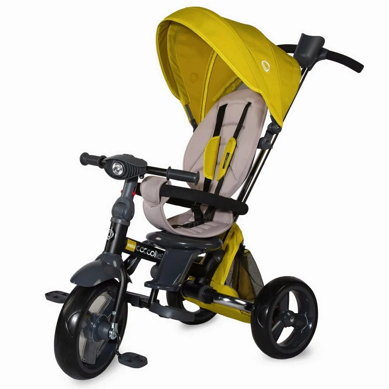 Multifunction 4-in-1 tricycle with reversible seat Coccolle Velo Mustard