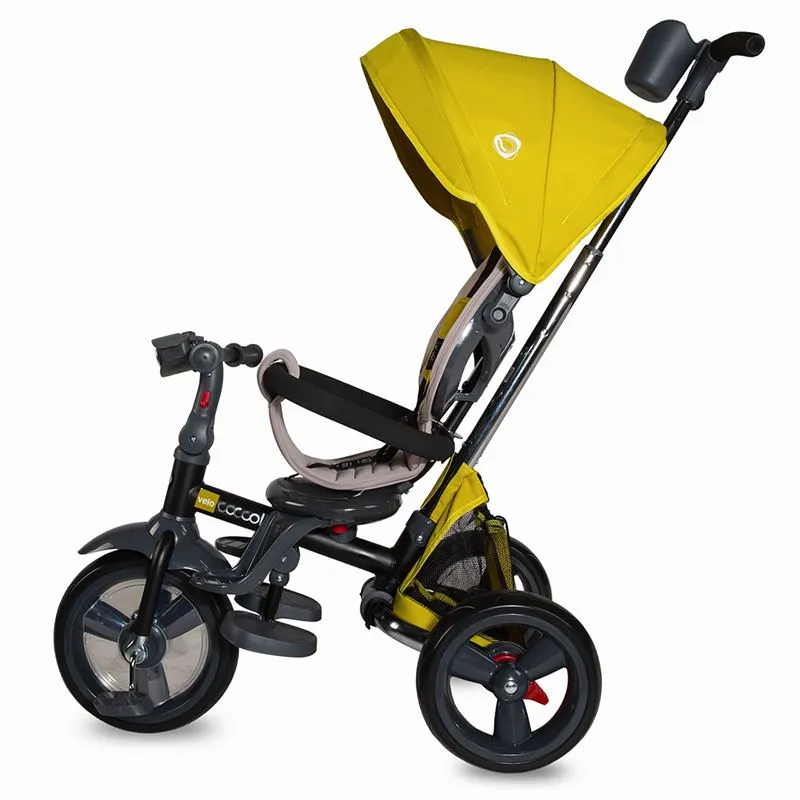 Multifunction 4-in-1 tricycle with reversible seat Coccolle Velo Mustard