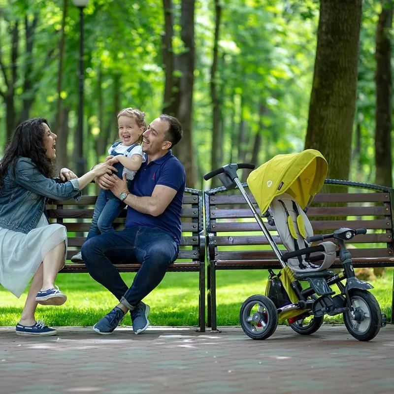 Multifunction 4-in-1 tricycle with reversible seat Coccolle Velo Mustard