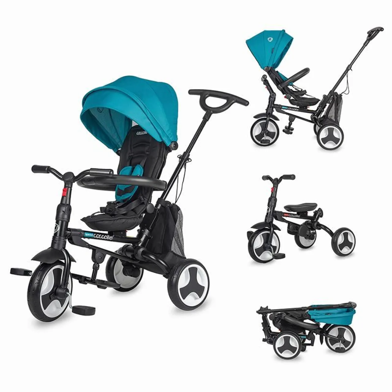 Ultra-foldable tricycle Coccolle Spectra Turquoise Tide