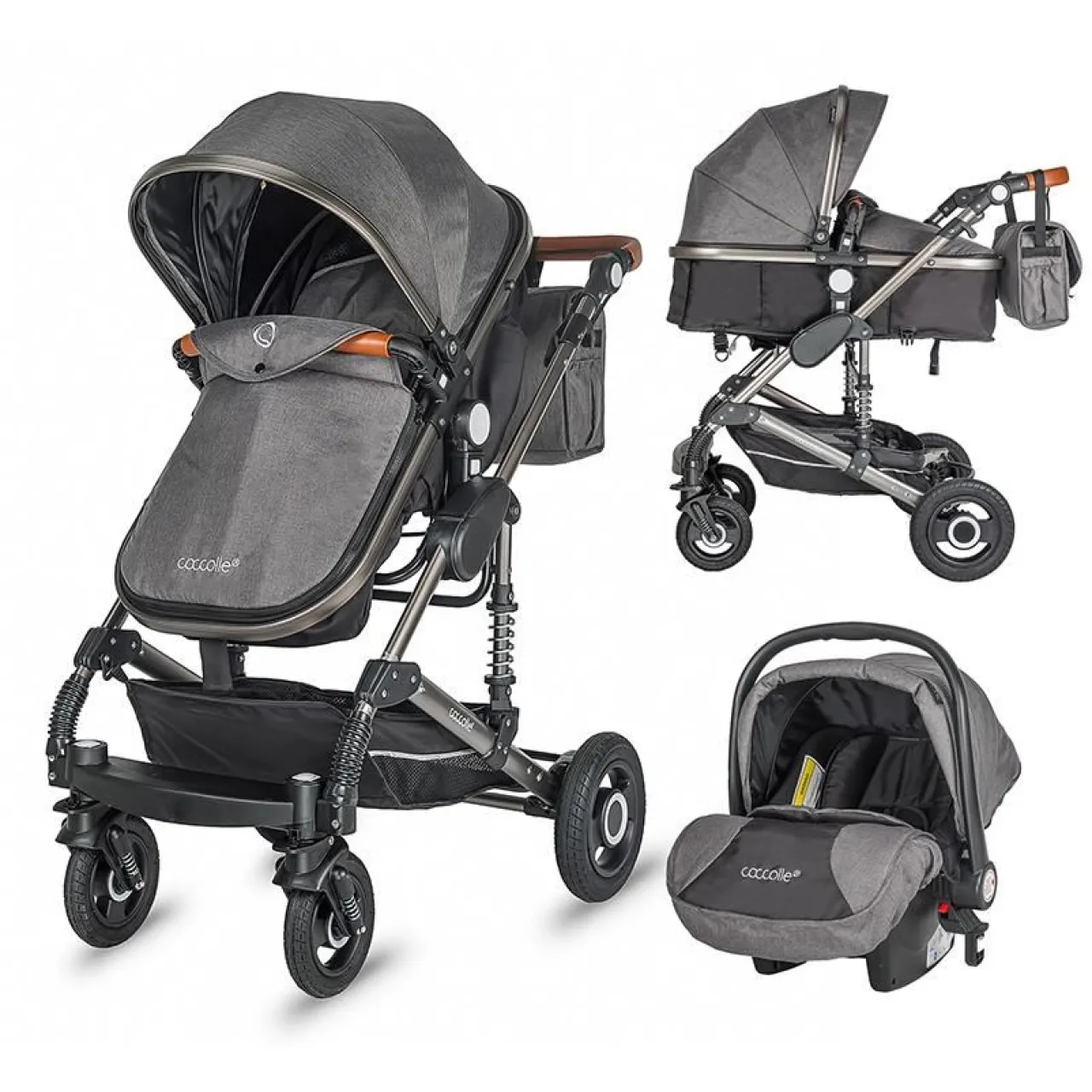 3-in-1 convertible stroller Coccolle Siyana Urban Grey