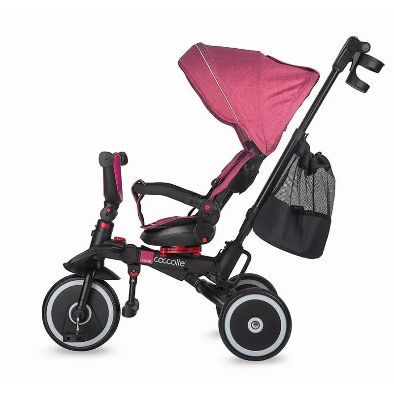 Foldable multifunction tricycle Coccolle Vispo Magenta