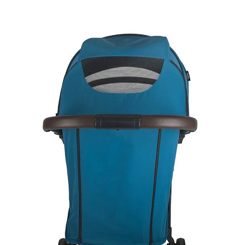 Autofold sport stroller Coccolle Melia, Aluminium frame anodized, XXL canopy with UV 50+ protection, High ground clearance, pozitie verticala dupa pliere, certified up to 22 kg, Deep Turquoise