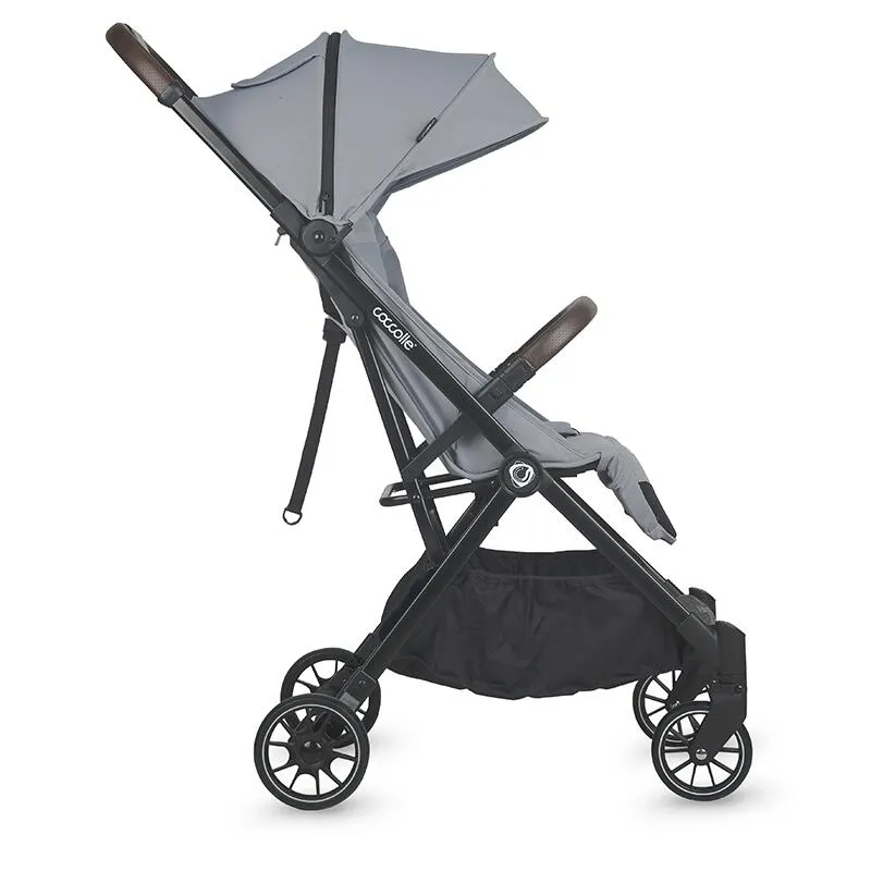 Autofold sport stroller Coccolle Melia, Aluminium frame anodized, XXL canopy with UV 50+ protection, High ground clearance, pozitie verticala dupa pliere, certified up to 22 kg, Greystone