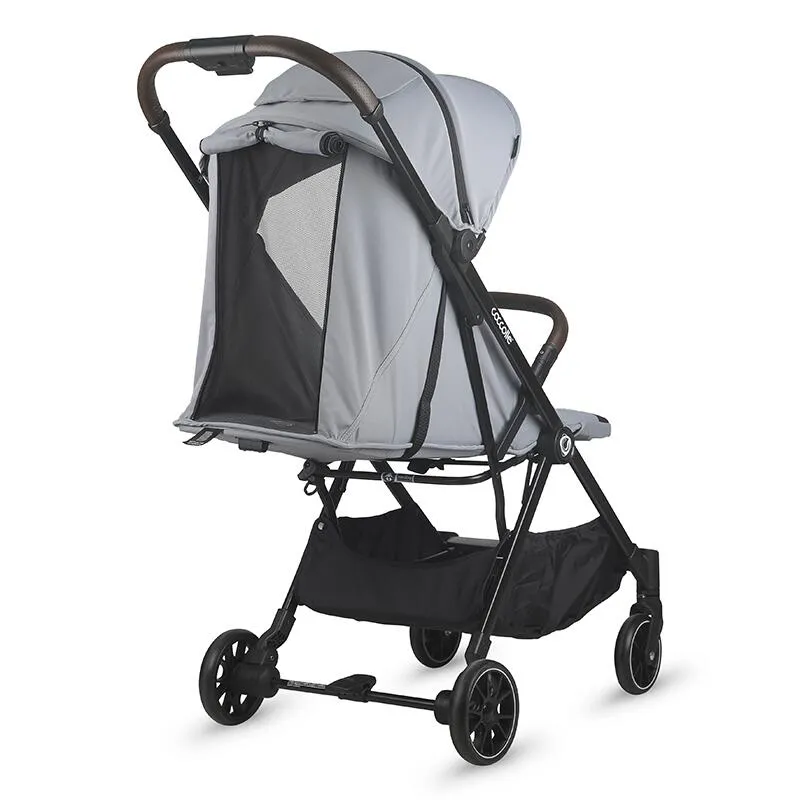 Autofold sport stroller Coccolle Melia, Aluminium frame anodized, XXL canopy with UV 50+ protection, High ground clearance, pozitie verticala dupa pliere, certified up to 22 kg, Greystone