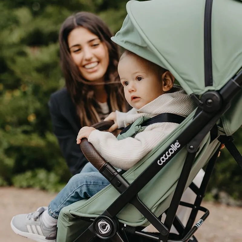 Autofold sport stroller Coccolle Melia, Aluminium frame anodized, XXL canopy with UV 50+ protection, High ground clearance, pozitie verticala dupa pliere, certified up to 22 kg, Greystone
