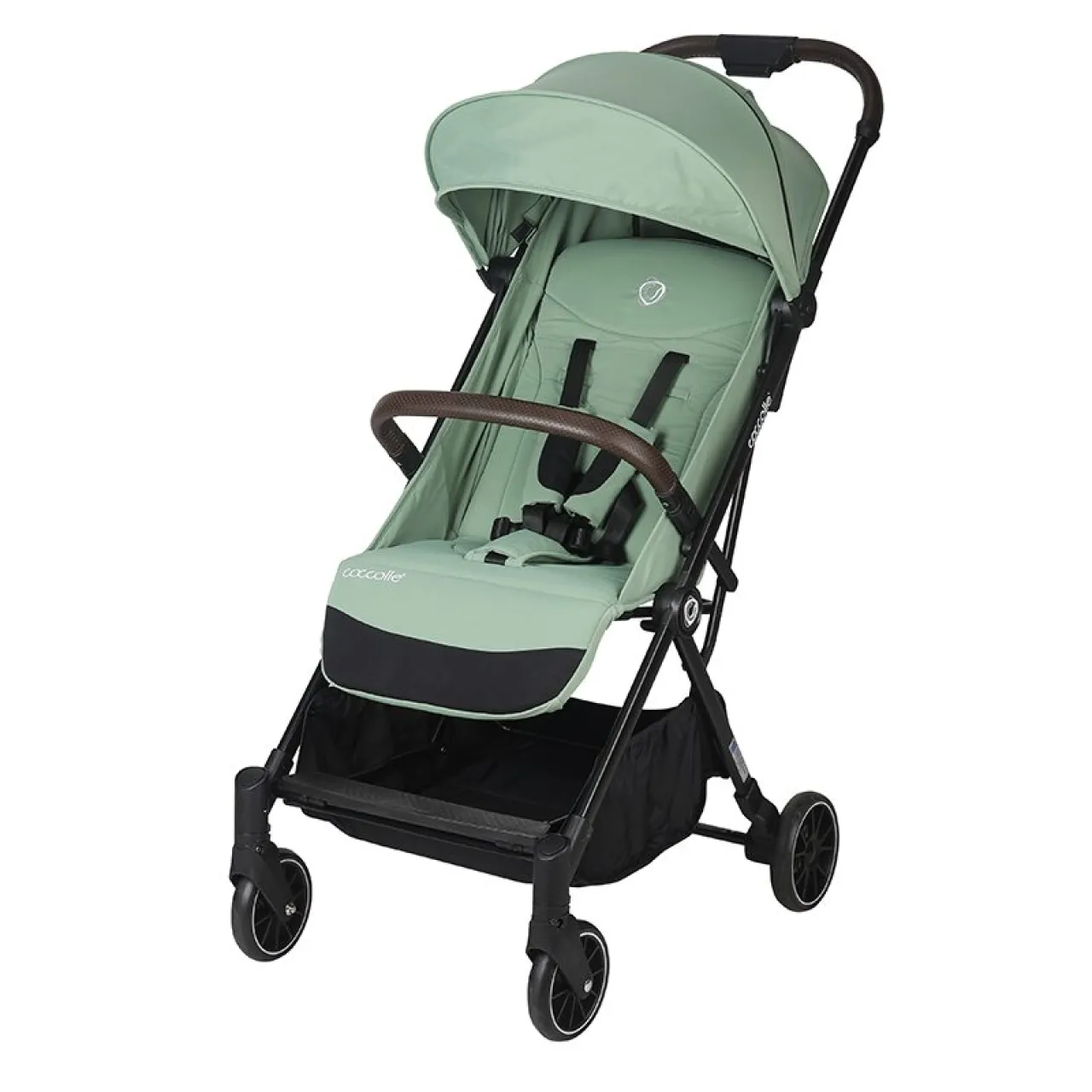 Autofold sport stroller Coccolle Melia, Aluminium frame anodized, XXL canopy with UV 50+ protection, High ground clearance, pozitie verticala dupa pliere, certified up to 22 kg, Mistletoe Green