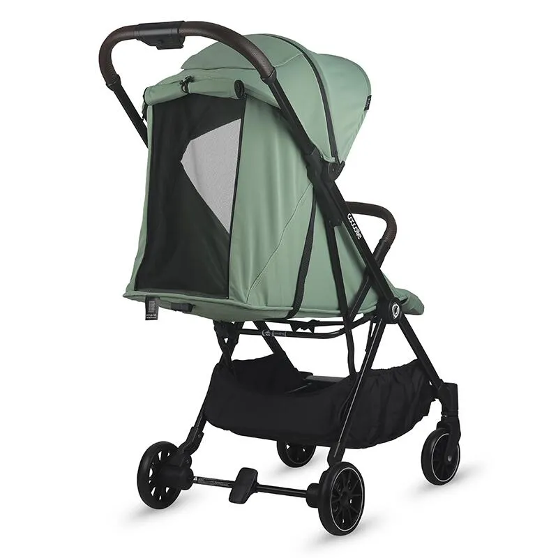Autofold sport stroller Coccolle Melia, Aluminium frame anodized, XXL canopy with UV 50+ protection, High ground clearance, pozitie verticala dupa pliere, certified up to 22 kg, Mistletoe Green