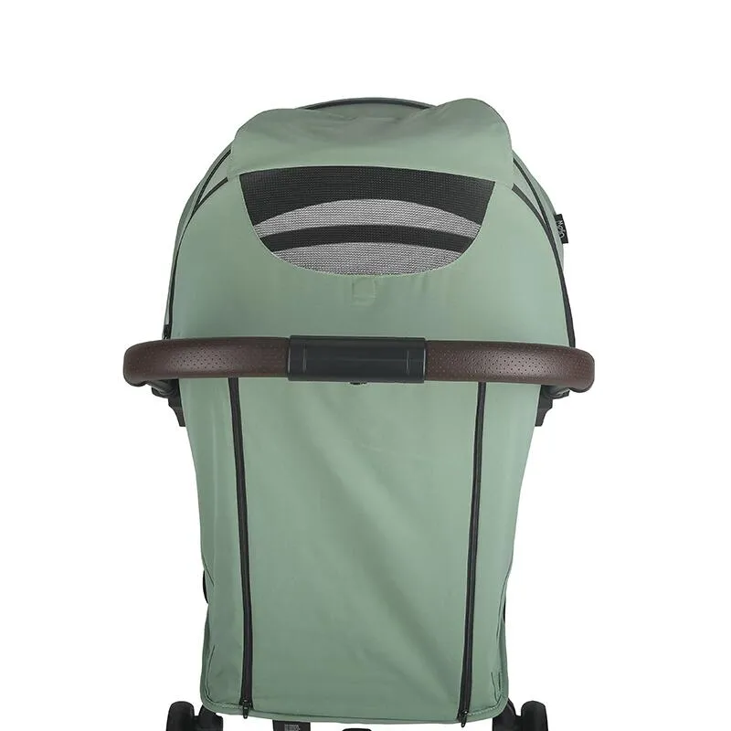 Autofold sport stroller Coccolle Melia, Aluminium frame anodized, XXL canopy with UV 50+ protection, High ground clearance, pozitie verticala dupa pliere, certified up to 22 kg, Mistletoe Green