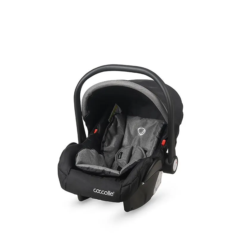 3-in-1 convertible stroller Coccolle Amani iSize, Aluminium frame, Large wheels solid rubber, Suspension, Footmuff, Rain cover, Insect net, XXL canopy, Compact fold, Diamond Black