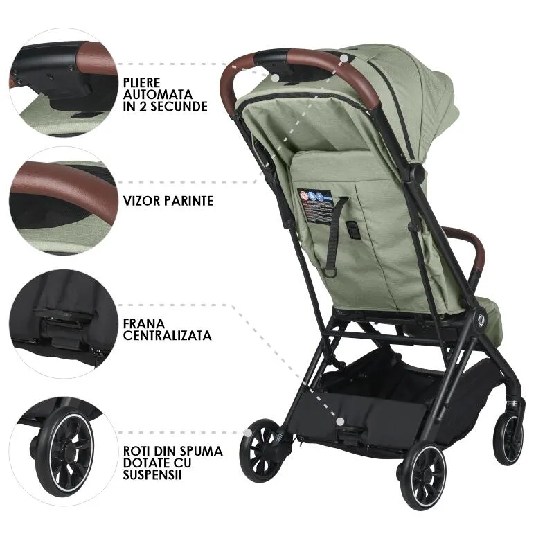 Sport stroller with automatic folding Coccolle Beyla Greenstone