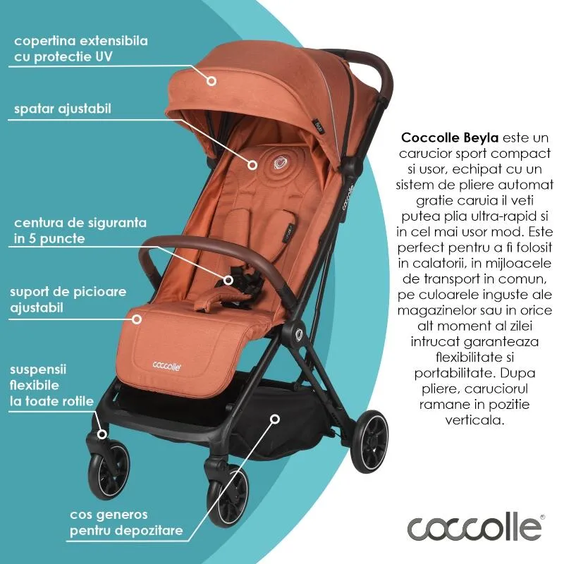 Sport stroller with automatic folding Coccolle Beyla Coral