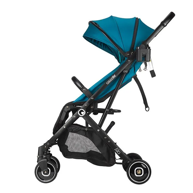 Sport umbrella stroller Coccolle Alla, One-hand fold, Aluminium frame, Canopy with sun visor and mesh panel, Adjustable backrest, Shopping basket, Weight 5.6 kg, Turquoise Tide