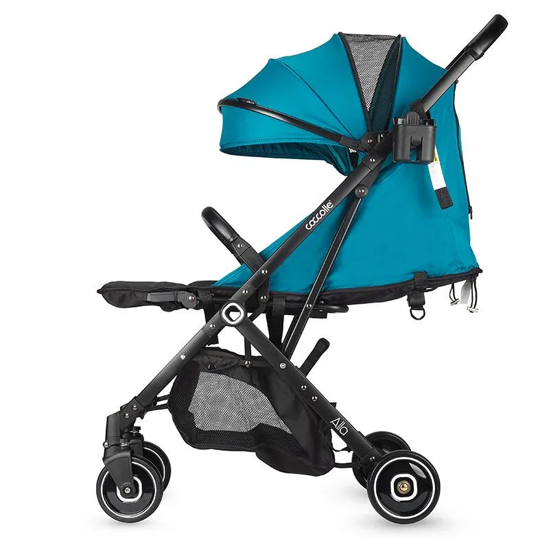 Sport umbrella stroller Coccolle Alla, One-hand fold, Aluminium frame, Canopy with sun visor and mesh panel, Adjustable backrest, Shopping basket, Weight 5.6 kg, Turquoise Tide