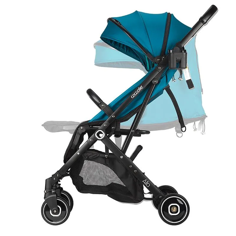 Sport umbrella stroller Coccolle Alla, One-hand fold, Aluminium frame, Canopy with sun visor and mesh panel, Adjustable backrest, Shopping basket, Weight 5.6 kg, Turquoise Tide