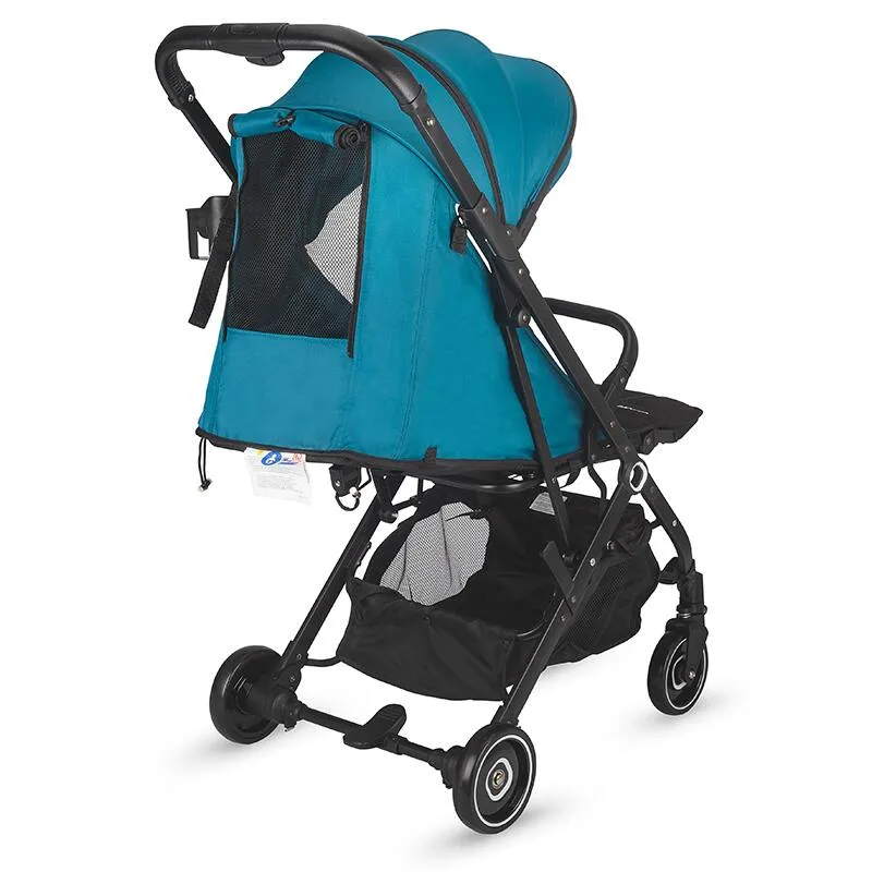 Sport umbrella stroller Coccolle Alla, One-hand fold, Aluminium frame, Canopy with sun visor and mesh panel, Adjustable backrest, Shopping basket, Weight 5.6 kg, Turquoise Tide