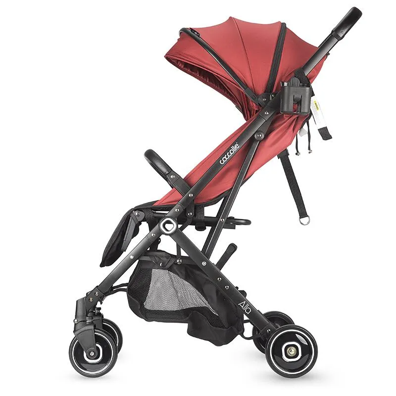Sport umbrella stroller Coccolle Alla, One-hand fold, Aluminium frame, Canopy with sun visor and mesh panel, Adjustable backrest, Shopping basket, Weight 5.6 kg, Mahogany Brown