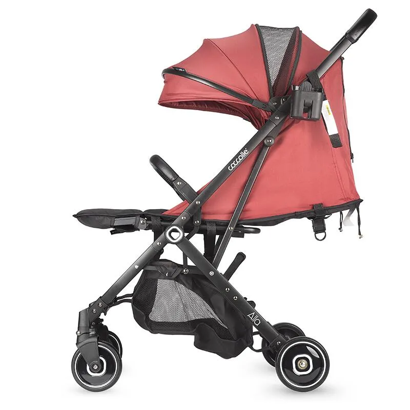 Sport umbrella stroller Coccolle Alla, One-hand fold, Aluminium frame, Canopy with sun visor and mesh panel, Adjustable backrest, Shopping basket, Weight 5.6 kg, Mahogany Brown