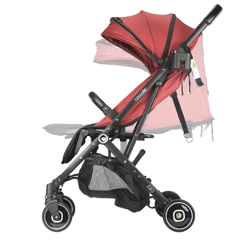 Sport umbrella stroller Coccolle Alla, One-hand fold, Aluminium frame, Canopy with sun visor and mesh panel, Adjustable backrest, Shopping basket, Weight 5.6 kg, Mahogany Brown