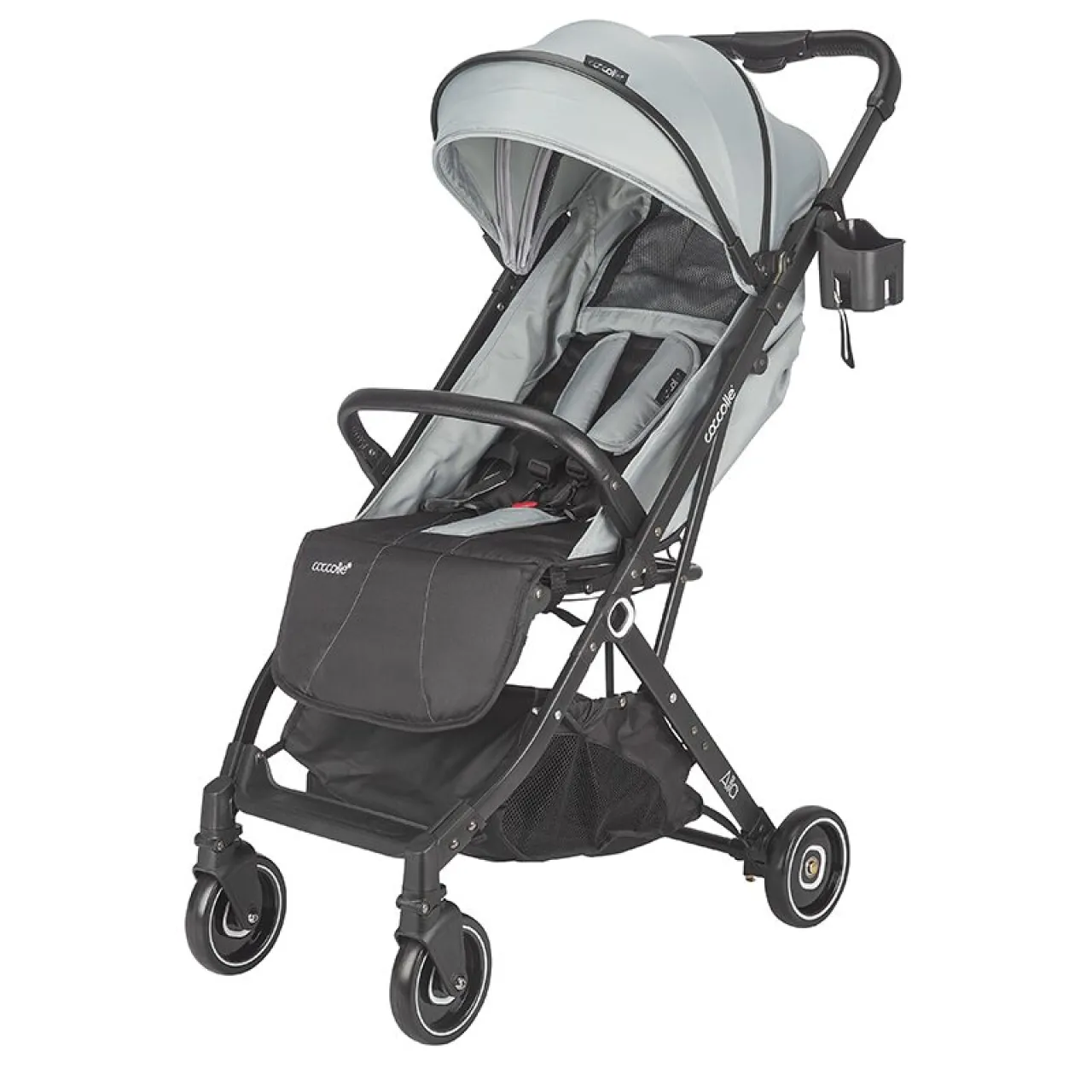 Sport umbrella stroller Coccolle Alla, One-hand fold, Aluminium frame, Canopy with sun visor and mesh panel, Adjustable backrest, Shopping basket, Weight 5.6 kg, Greystone