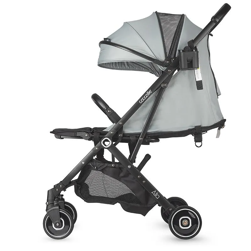 Sport umbrella stroller Coccolle Alla, One-hand fold, Aluminium frame, Canopy with sun visor and mesh panel, Adjustable backrest, Shopping basket, Weight 5.6 kg, Greystone