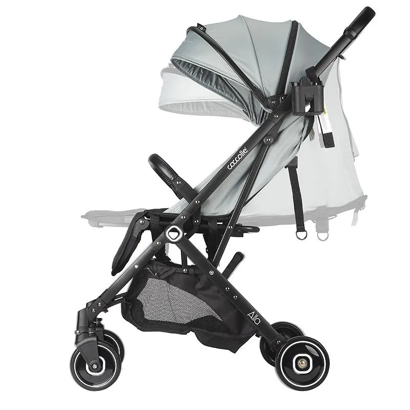 Sport umbrella stroller Coccolle Alla, One-hand fold, Aluminium frame, Canopy with sun visor and mesh panel, Adjustable backrest, Shopping basket, Weight 5.6 kg, Greystone