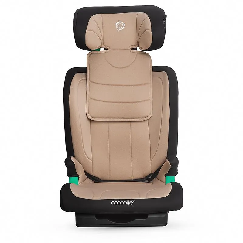 i-Size Isofix car seat Coccolle Eris, 100-150 cm, Adjustable headrest and backrest, Pozitie somn junior, Comfortable armrests, R129 approved, Adjustable Isofix bars, Sand Beige
