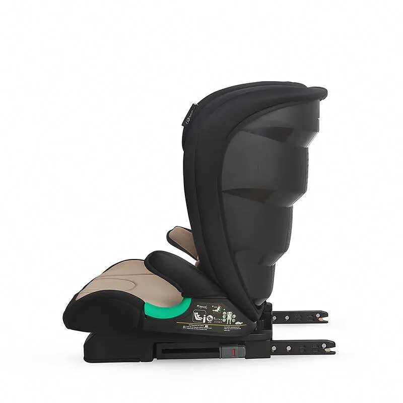 i-Size Isofix car seat Coccolle Eris, 100-150 cm, Adjustable headrest and backrest, Pozitie somn junior, Comfortable armrests, R129 approved, Adjustable Isofix bars, Sand Beige