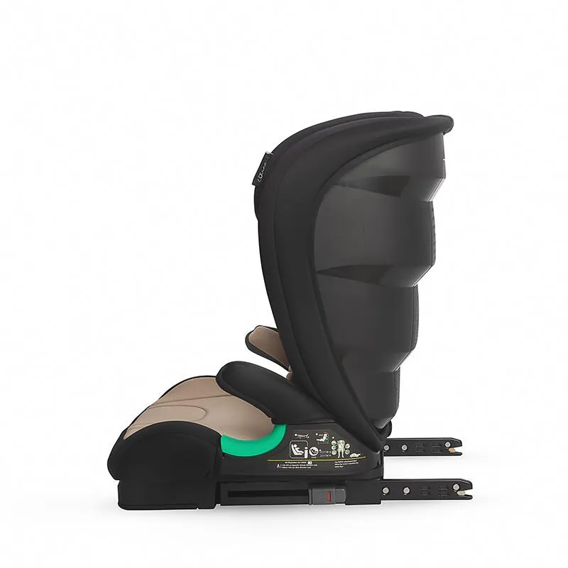 i-Size Isofix car seat Coccolle Eris, 100-150 cm, Adjustable headrest and backrest, Pozitie somn junior, Comfortable armrests, R129 approved, Adjustable Isofix bars, Sand Beige
