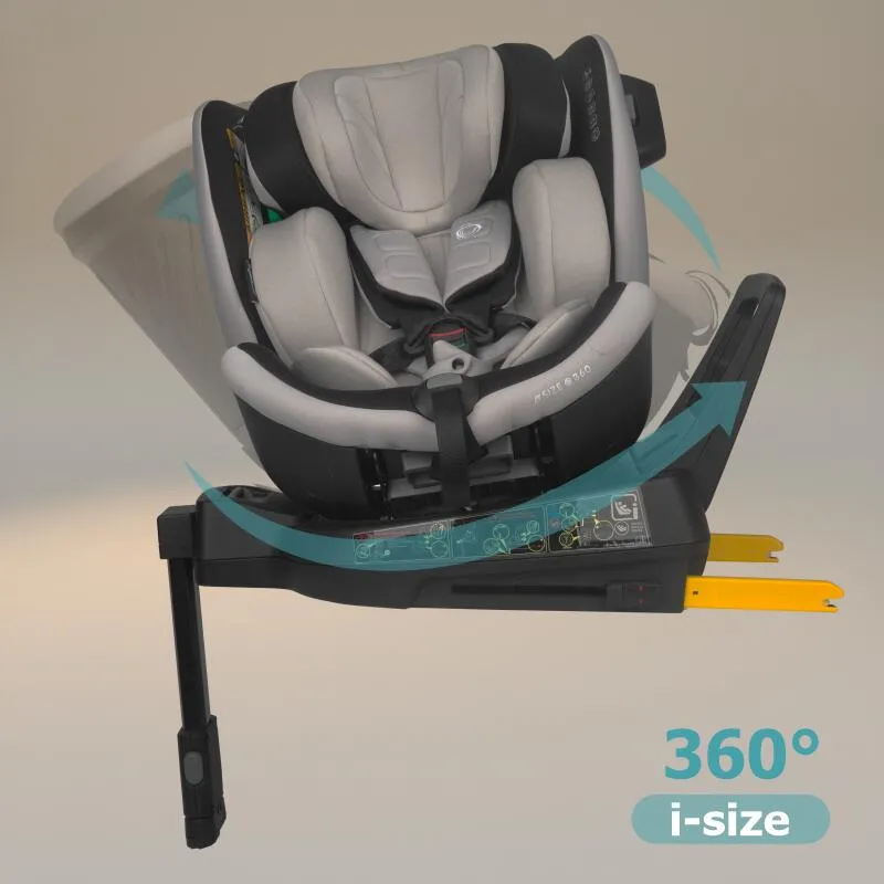 Scaun auto iSize Coccolle Mago Premium, with support leg, Isofix, 40-150 cm, 0-36 kg, 360° rotation, Adjustable headrest, Pozitie somn, Side-impact protection, Anti-rebound bar, Jet Black