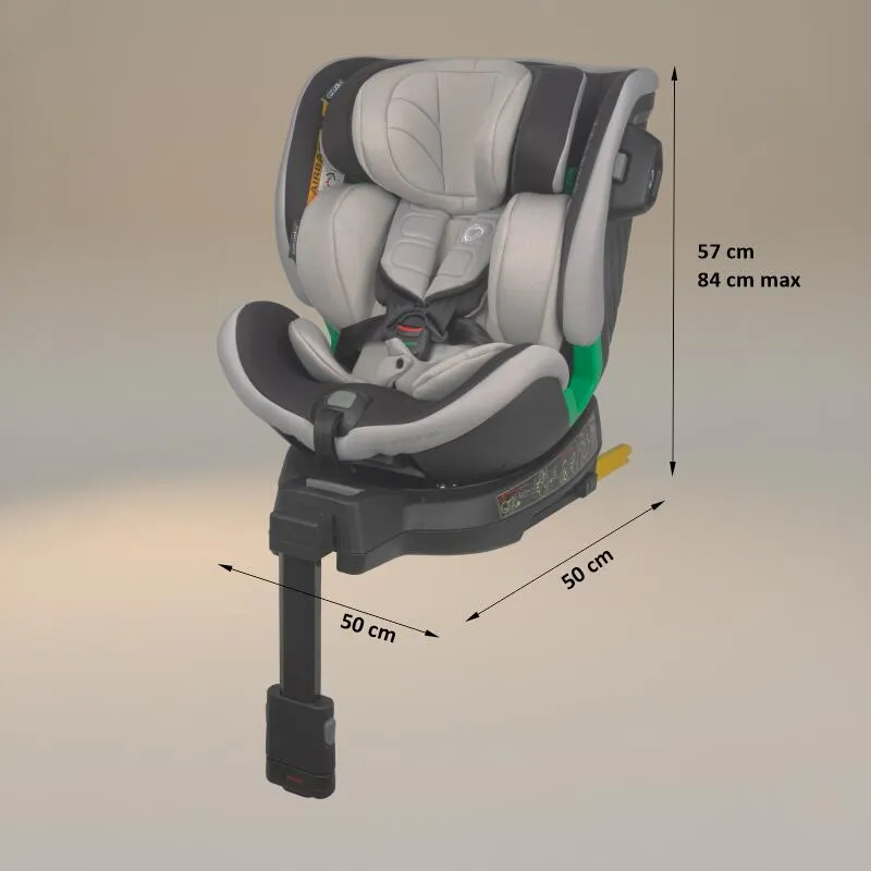 Scaun auto iSize Coccolle Mago Premium, with support leg, Isofix, 40-150 cm, 0-36 kg, 360° rotation, Adjustable headrest, Pozitie somn, Side-impact protection, Anti-rebound bar, Jet Black