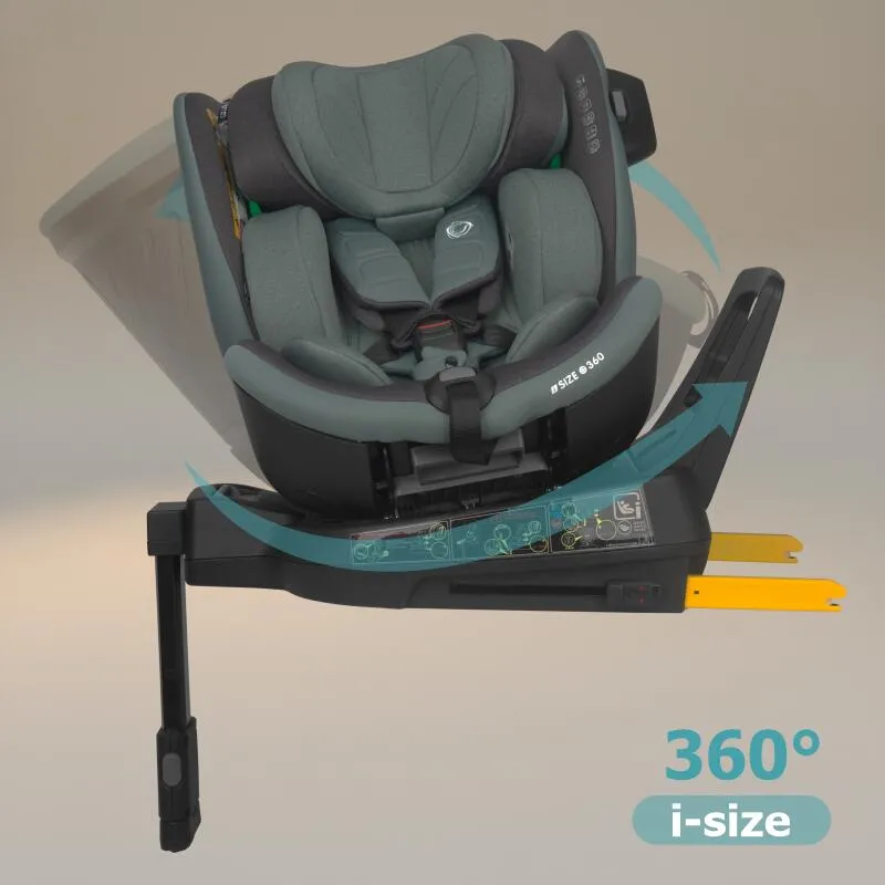 Scaun auto iSize Coccolle Mago Premium, with support leg, Isofix, 40-150 cm, 0-36 kg, 360° rotation, Adjustable headrest, Pozitie somn, Side-impact protection, Anti-rebound bar, Greenstone